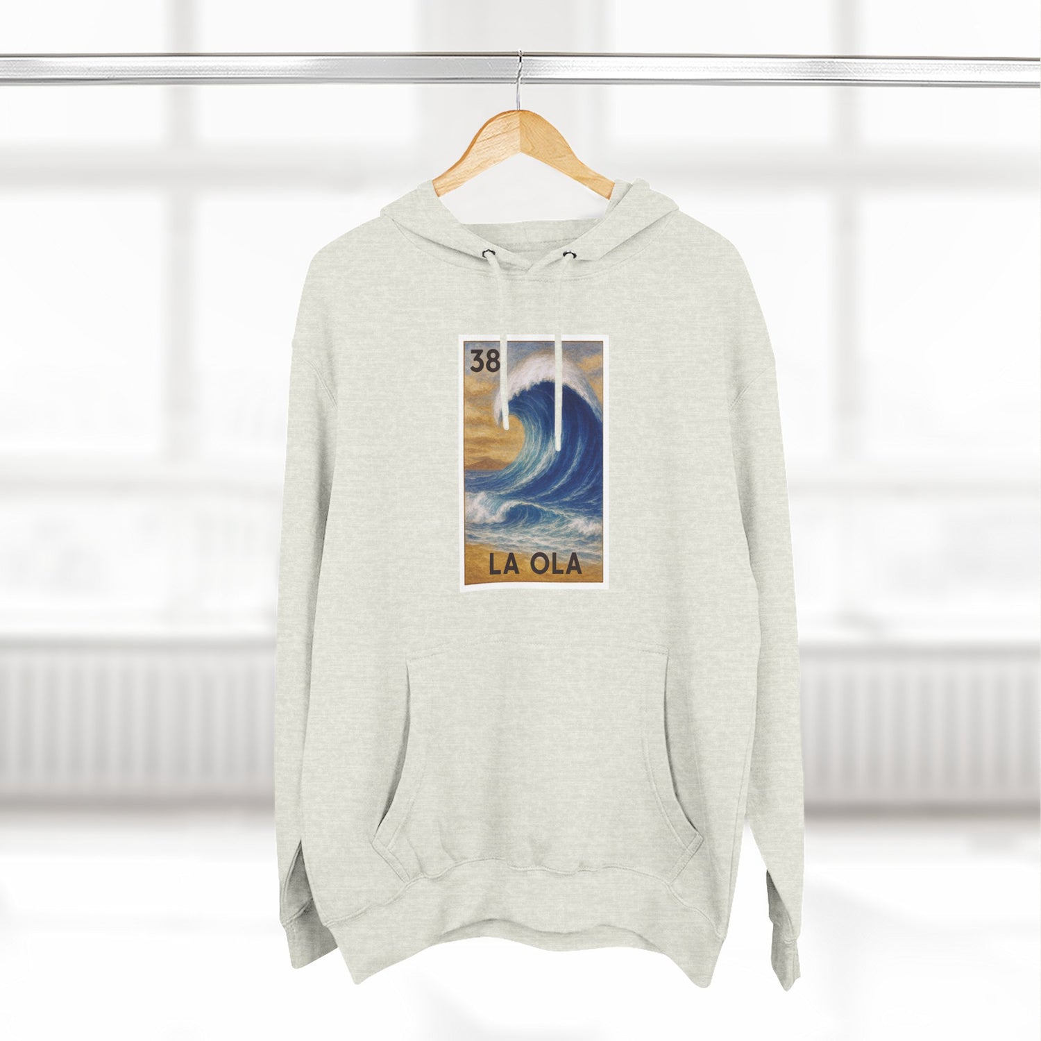 Wave Lotería Unisex - Pull-Over Cotton Blend Fleece Hoodie (La Ola)