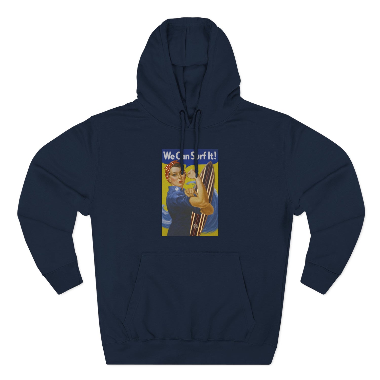 Rosie the Surfer - Pull-Over Cotton Blend Fleece Hoodie
