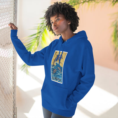 Dolphin Lotería Unisex - Pull-Over Cotton Blend Fleece Hoodie (El Delfín)