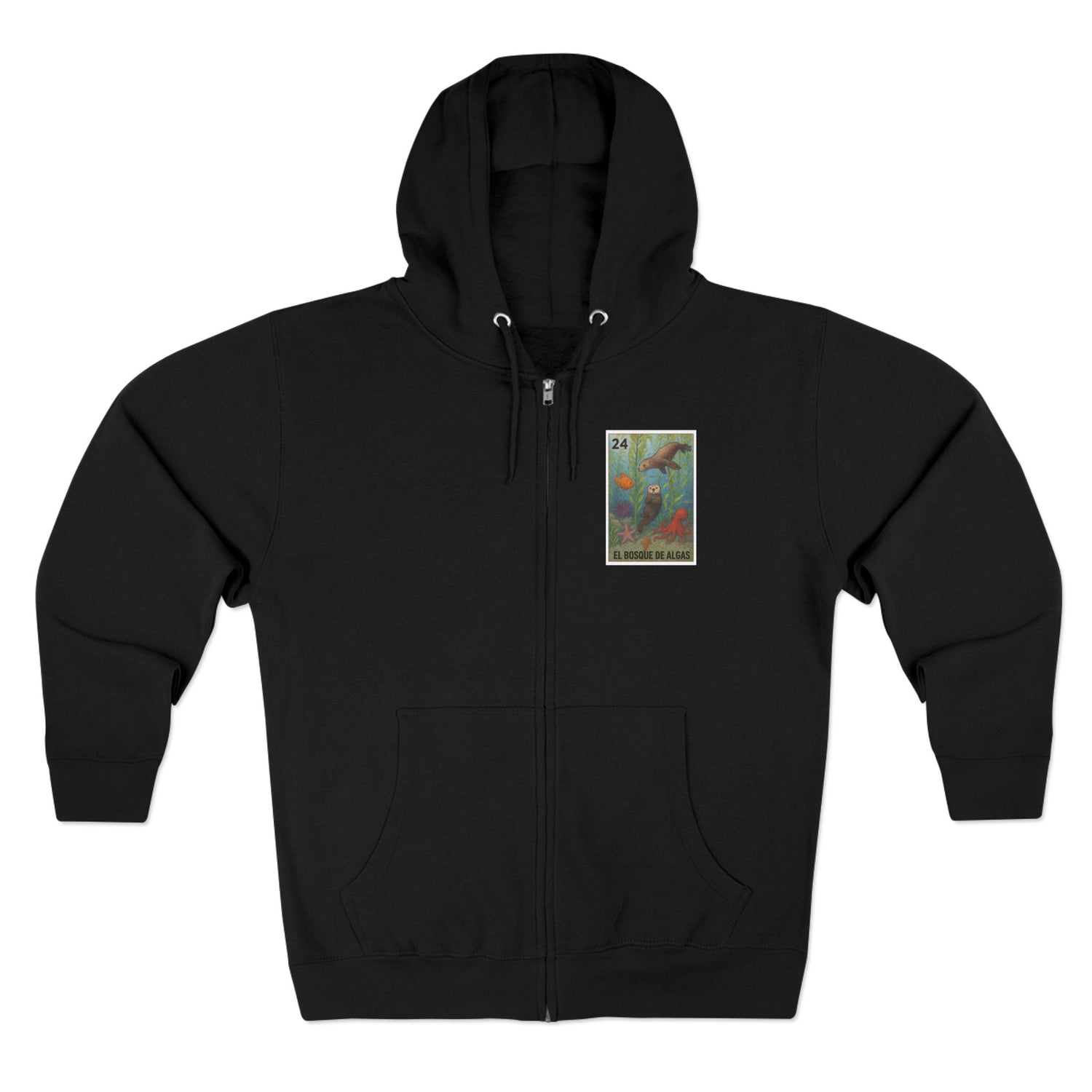 Kelp Forest Lotería Unisex - Zip Cotton Blend Fleece Hoodie (El Bosque de Algas)