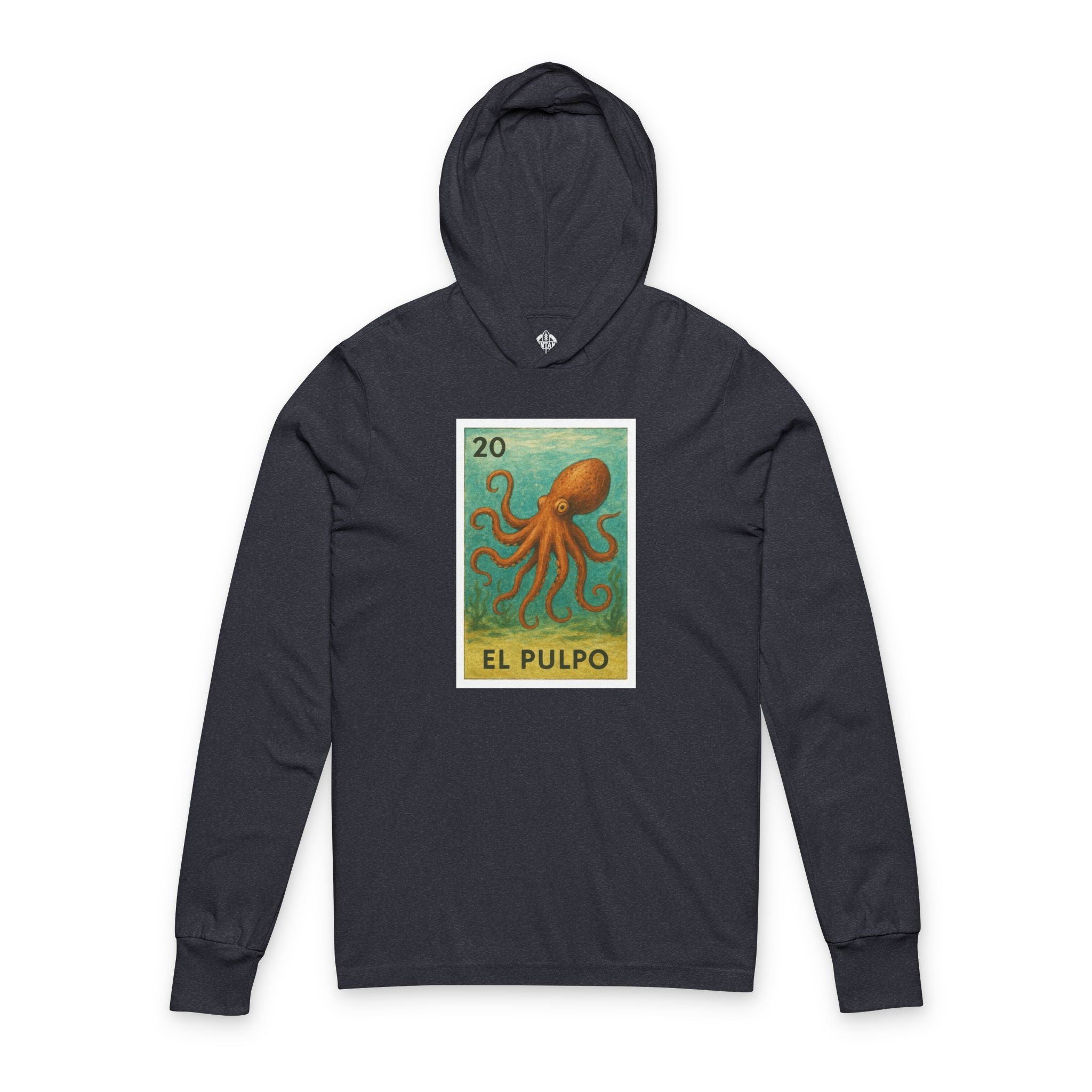 Octopus Lotería Unisex - Cotton Hooded Long Sleeve Hooded T-Shirt (El Pulpo)