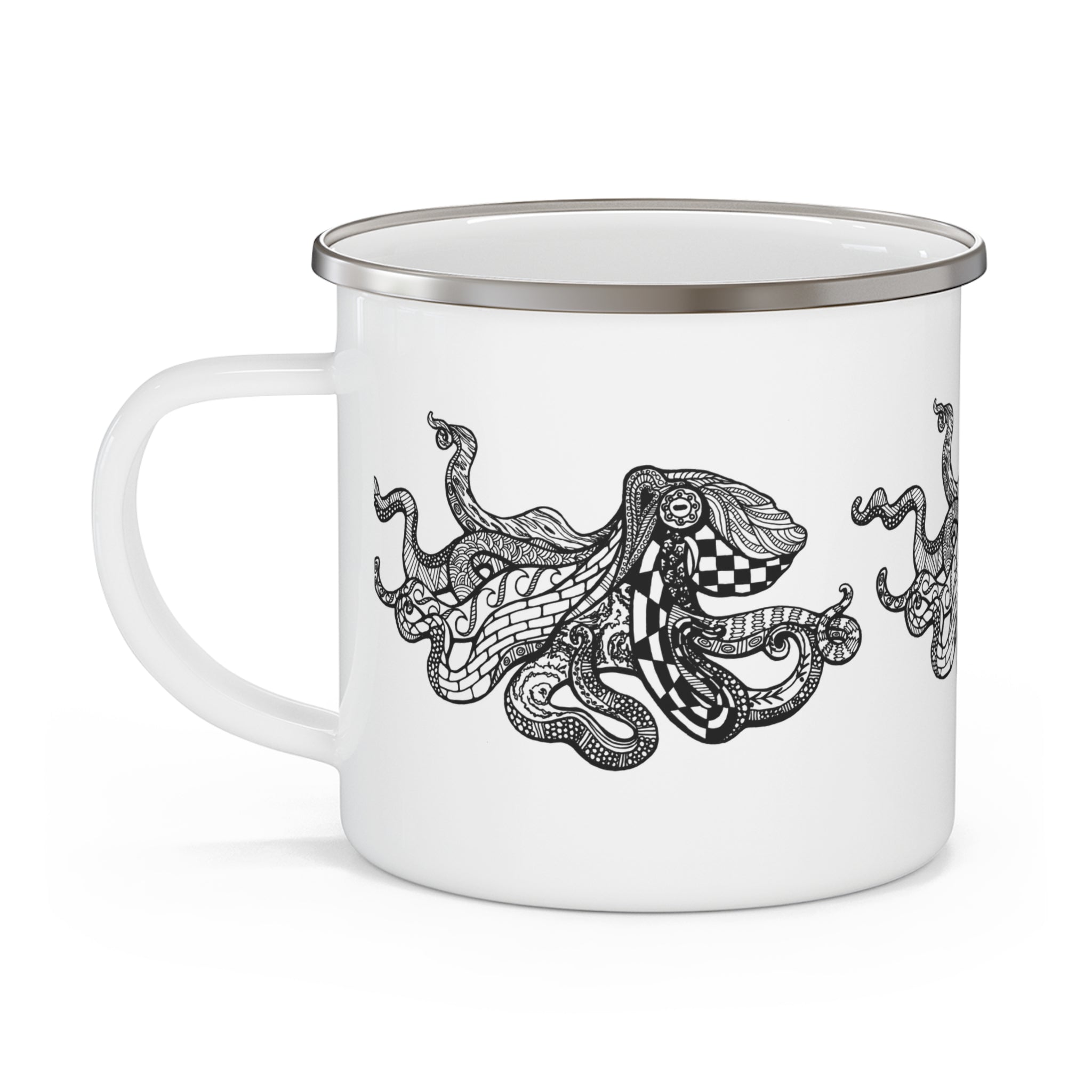 Ventangle Octopus Enamel Camping Mug (12oz - small)