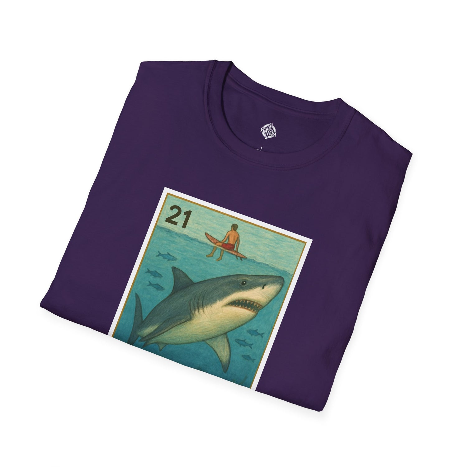 Shark Lotería Unisex - Soft Style U.S. Cotton T-Shirt (El Tiburón)