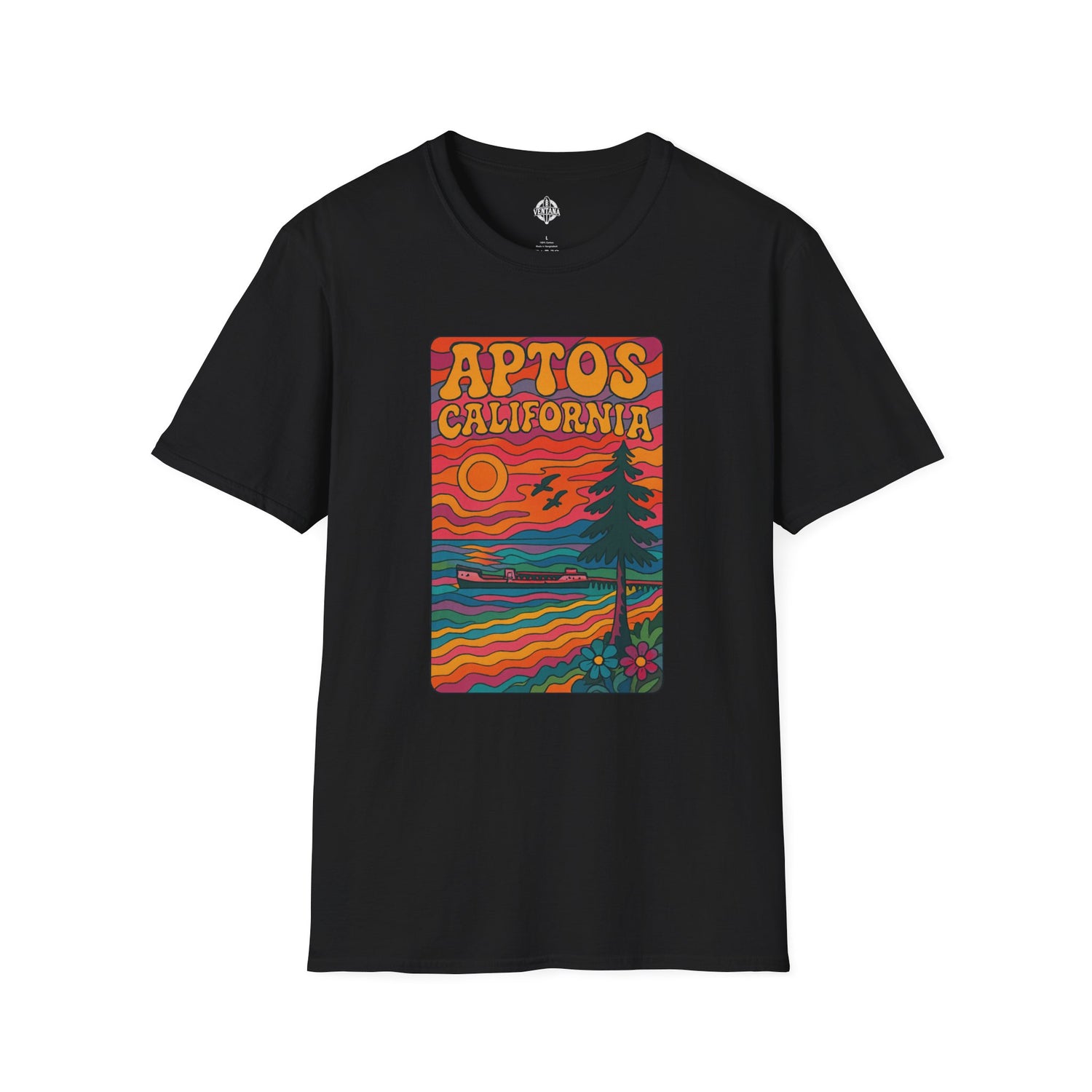 Aptos California Psychedelic Unisex - U.S. Cotton T-Shirt