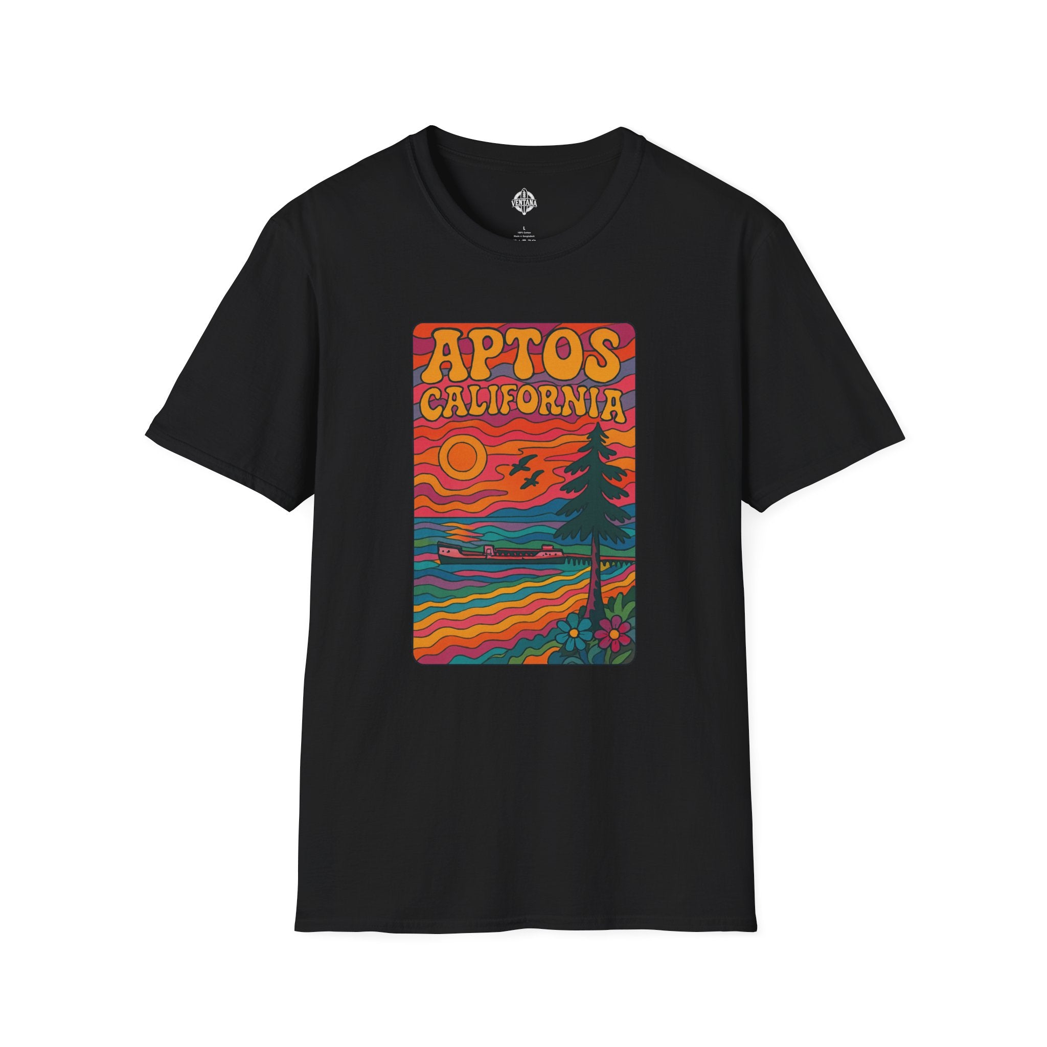 Aptos California Psychedelic Unisex - U.S. Cotton T-Shirt