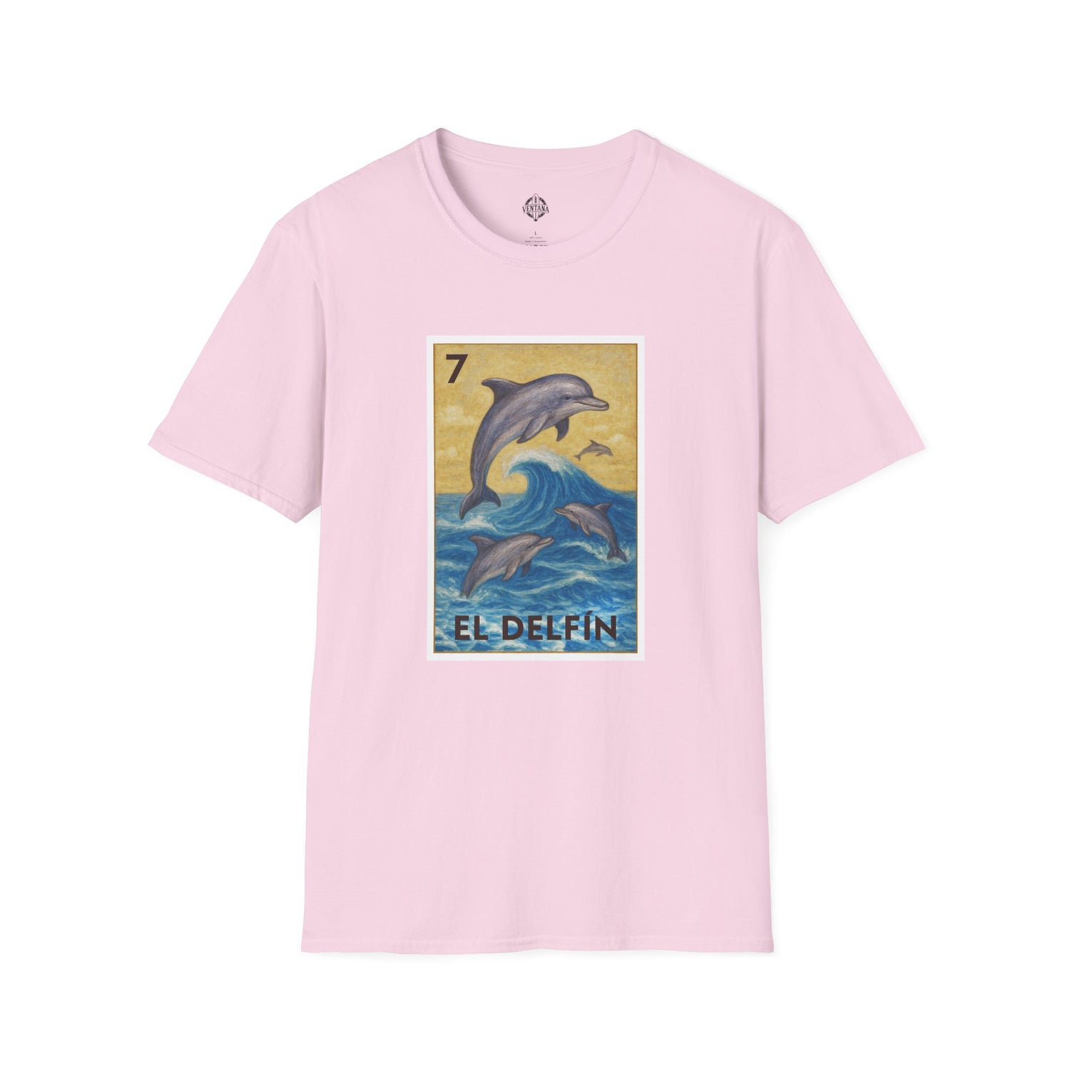 Dolphin Lotería Unisex - Soft Style U.S. Cotton T-Shirt (El Delfín)