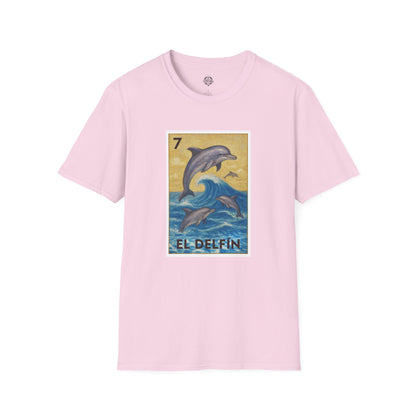 Dolphin Lotería Unisex - Soft Style U.S. Cotton T-Shirt (El Delfín)