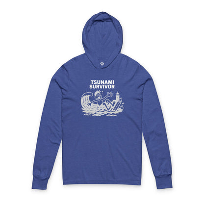 Tsunami Survivor Unisex - Cotton Hooded Long Sleeve Hooded T-Shirt