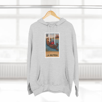 Sea Otter Lotería Unisex - Pull-Over Cotton Blend Fleece Hoodie (La Nutria)