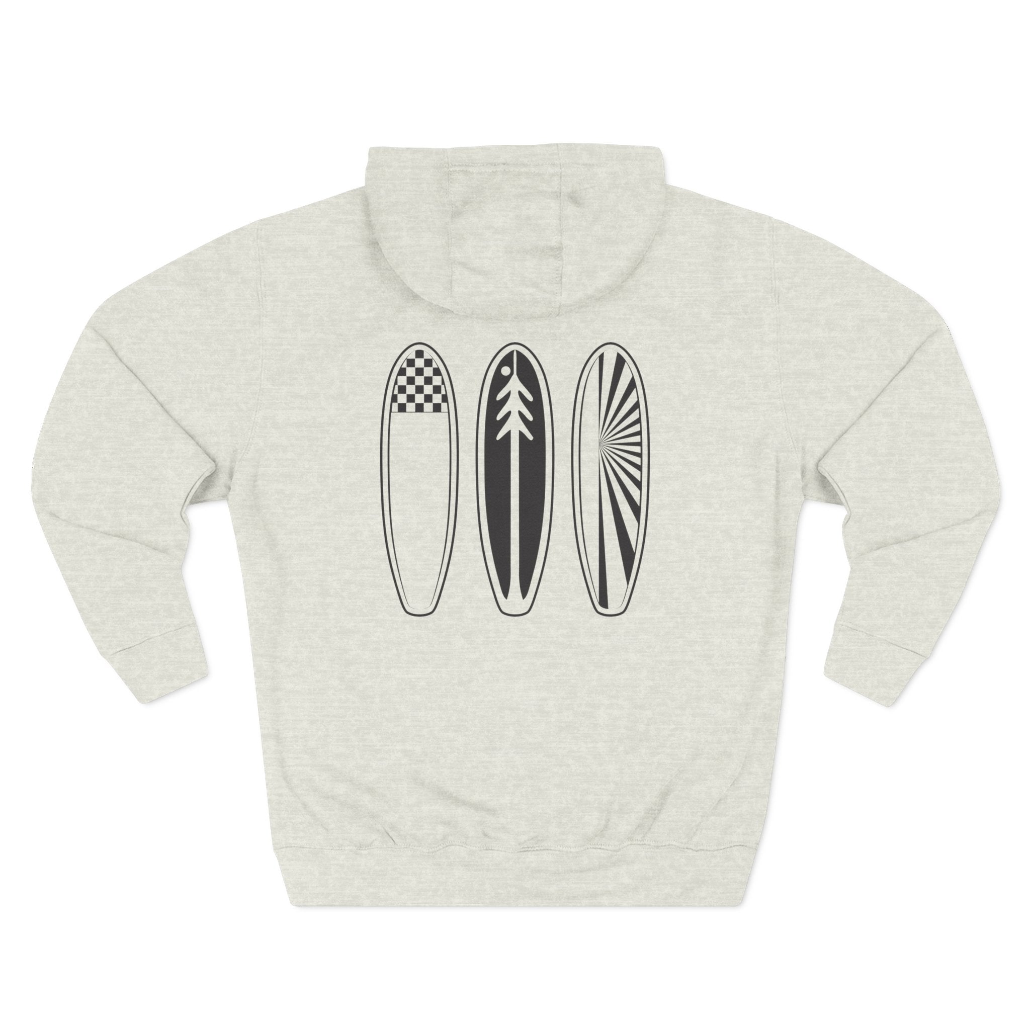 Ventana Three Board - Unisex Pull-Over Cotton Blend Fleece Hoodie