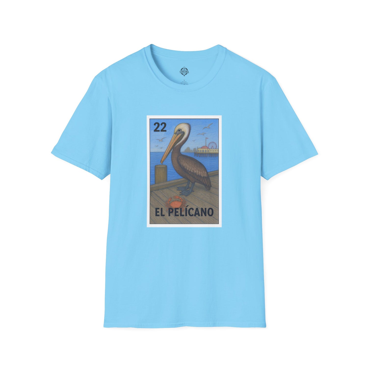 Pelican Lotería Unisex - Soft Style U.S. Cotton T-Shirt (El Pelícano)