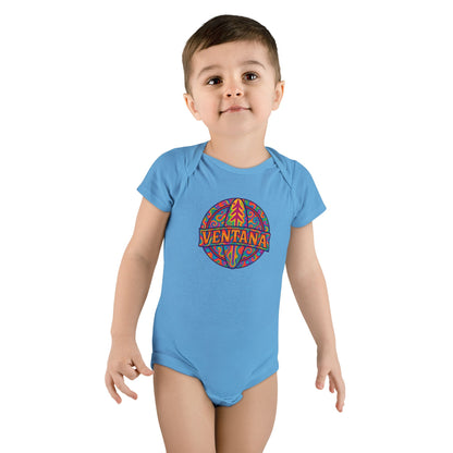 Ventana Psychedelic Treefish Logo - Baby Short Sleeve 100% Cotton Onesie