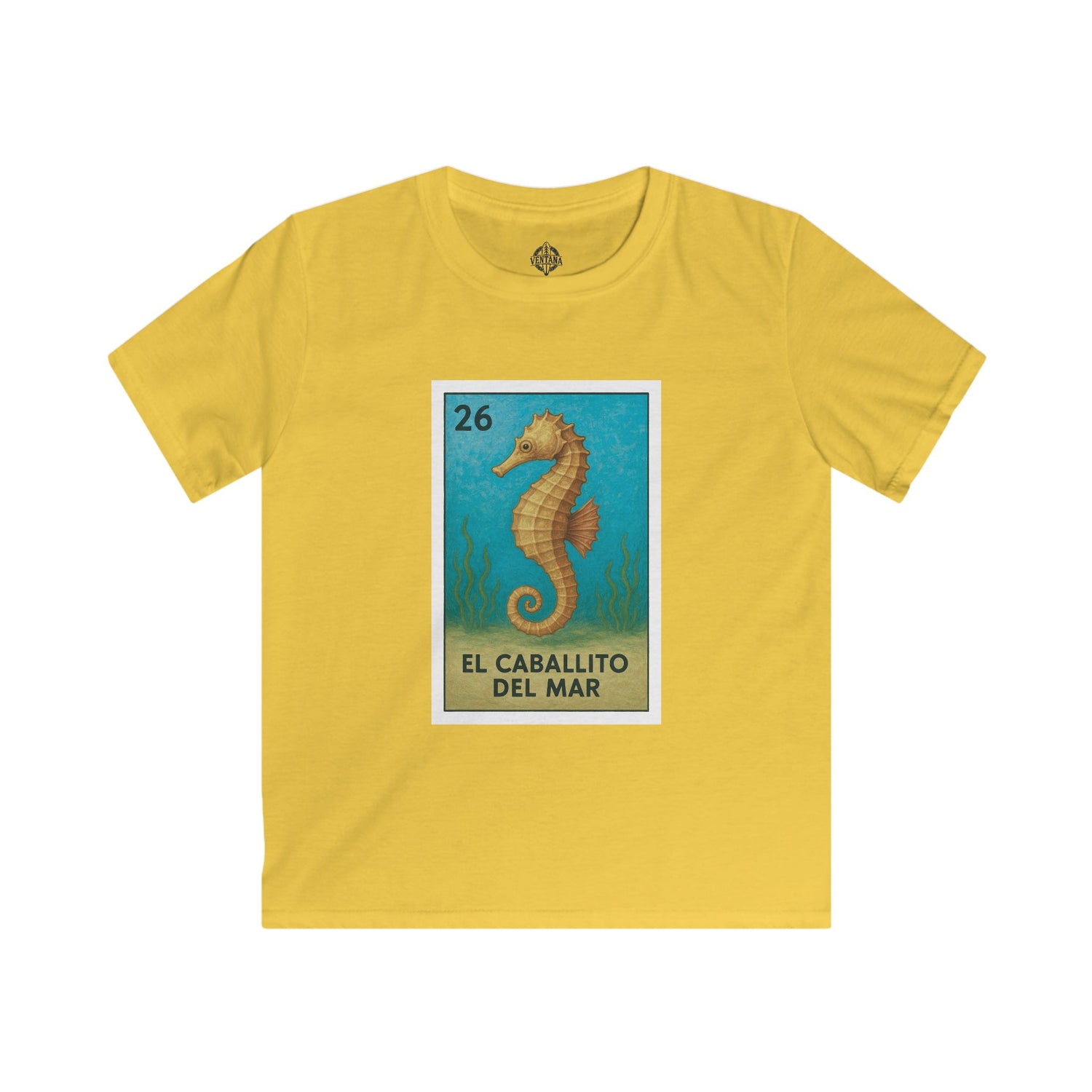 Seahorse Lotería Kids - Soft Style U.S. Cotton T-Shirt (El Caballito del Mar)
