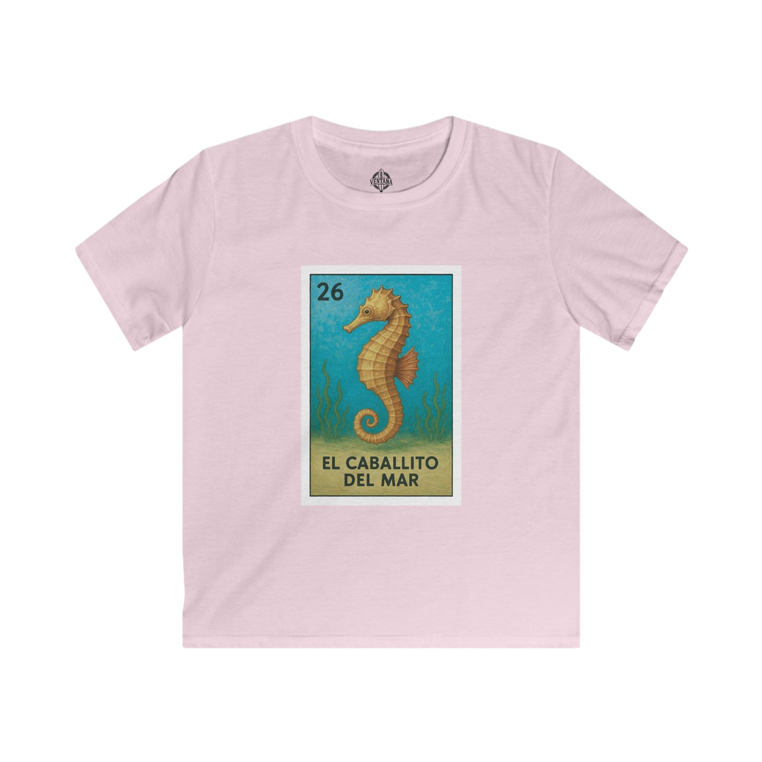 Seahorse Lotería Kids - Soft Style U.S. Cotton T-Shirt (El Caballito del Mar)