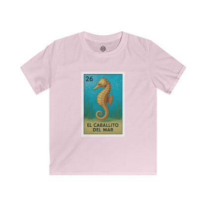 Seahorse Lotería Kids - Soft Style U.S. Cotton T-Shirt (El Caballito del Mar)