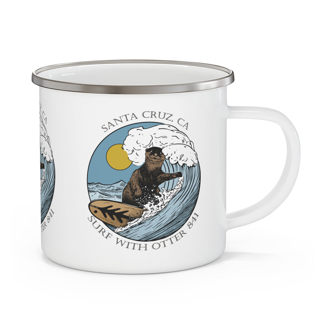 Surf with Otter 841 by Thiago Bianchini Camping Mug (12oz - small)