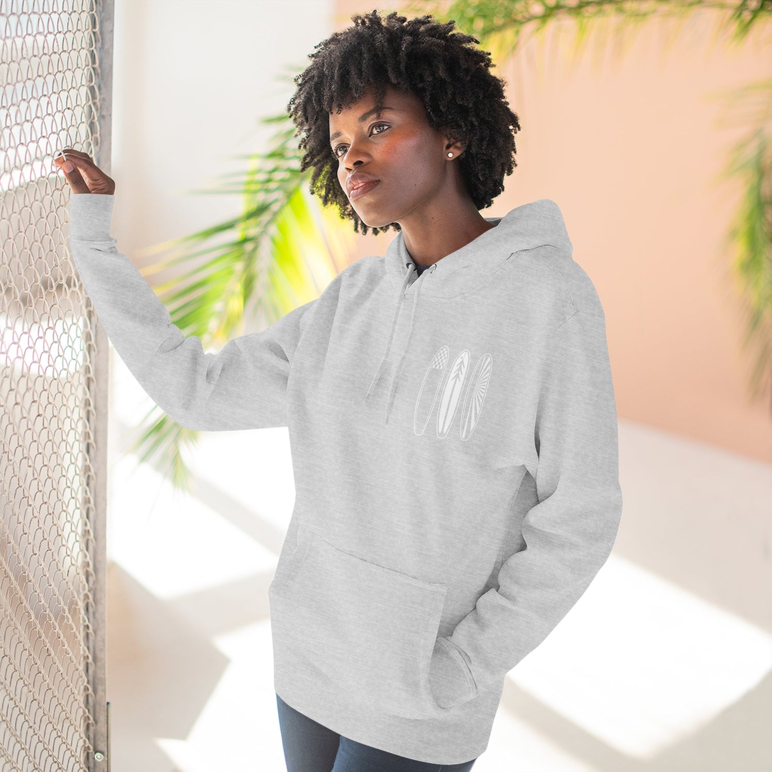 Ventana Three Board - Unisex Pull-Over Cotton Blend Fleece Hoodie