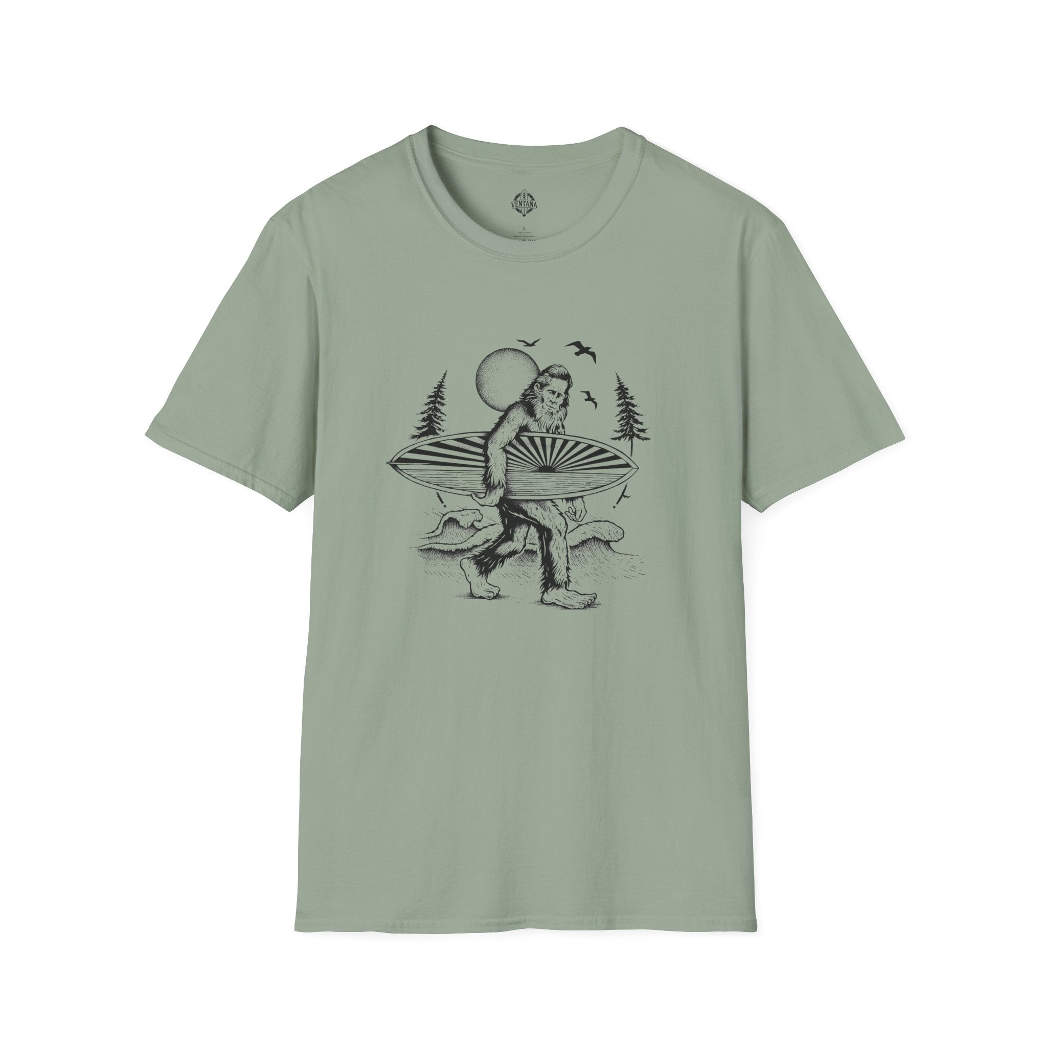 Ventana Surfsquatch by Thiago Bianchini Unisex - Soft Style U.S. Cotton T-Shirt