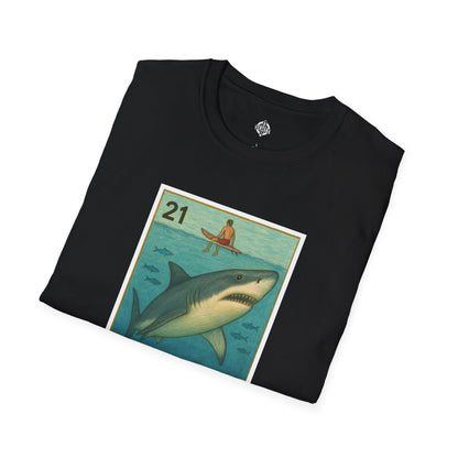 Shark Lotería Unisex - Soft Style U.S. Cotton T-Shirt (El Tiburón)