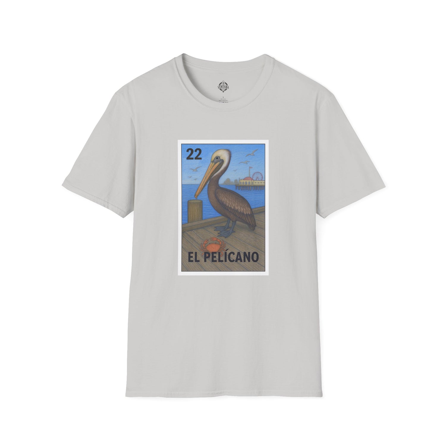 Pelican Lotería Unisex - Soft Style U.S. Cotton T-Shirt (El Pelícano)
