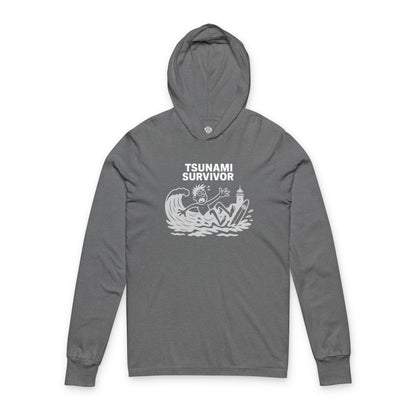 Tsunami Survivor Unisex - Cotton Hooded Long Sleeve Hooded T-Shirt