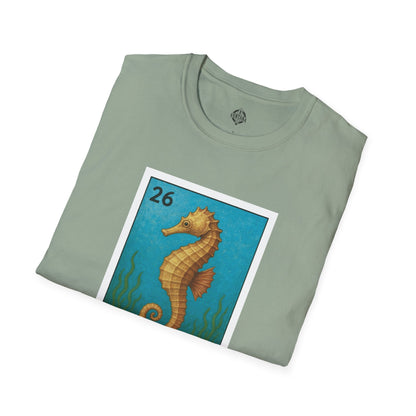 Seahorse Lotería Unisex - Soft Style U.S. Cotton T-Shirt (El Caballito del Mar)
