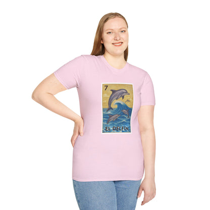 Dolphin Lotería Unisex - Soft Style U.S. Cotton T-Shirt (El Delfín)