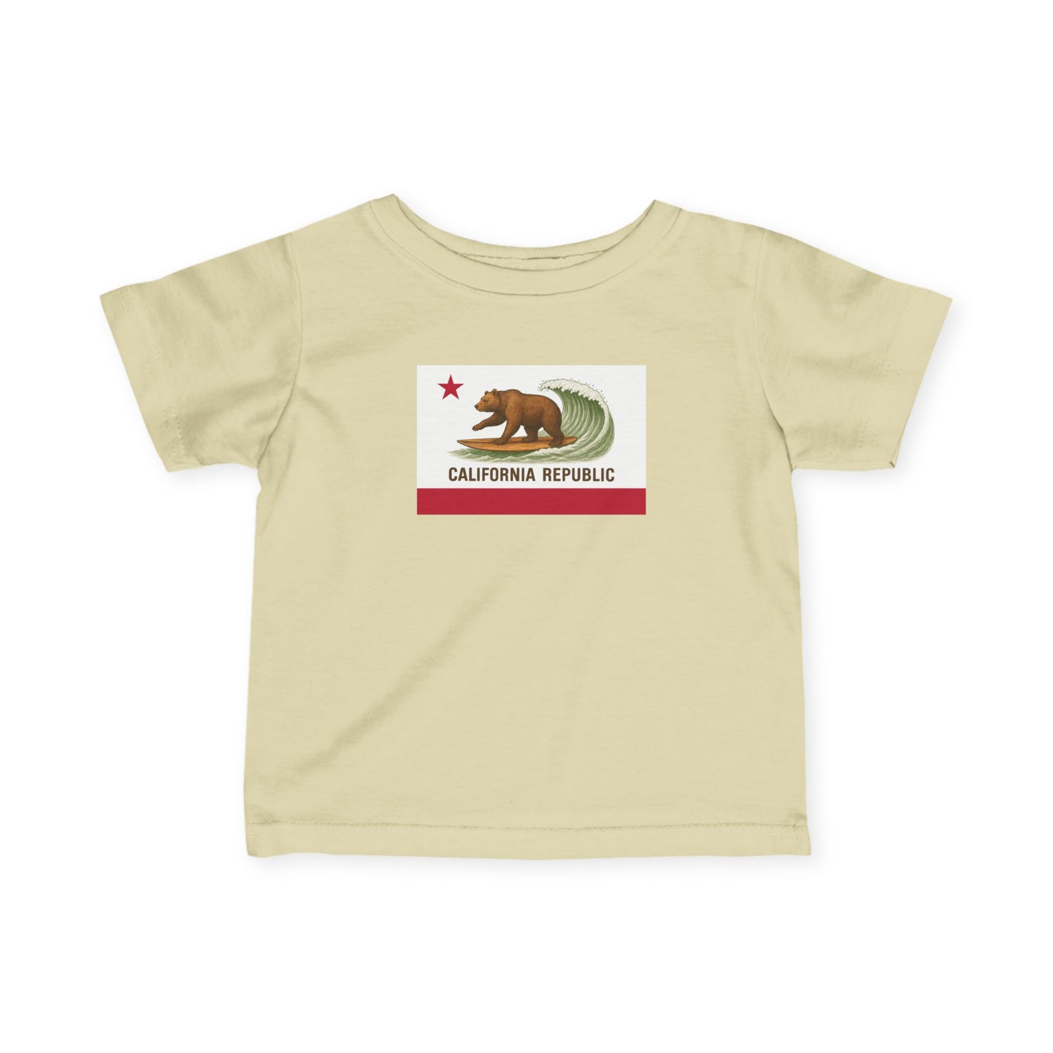 California Surfing Bear Flag - Infant 100% Cotton T-Shirt