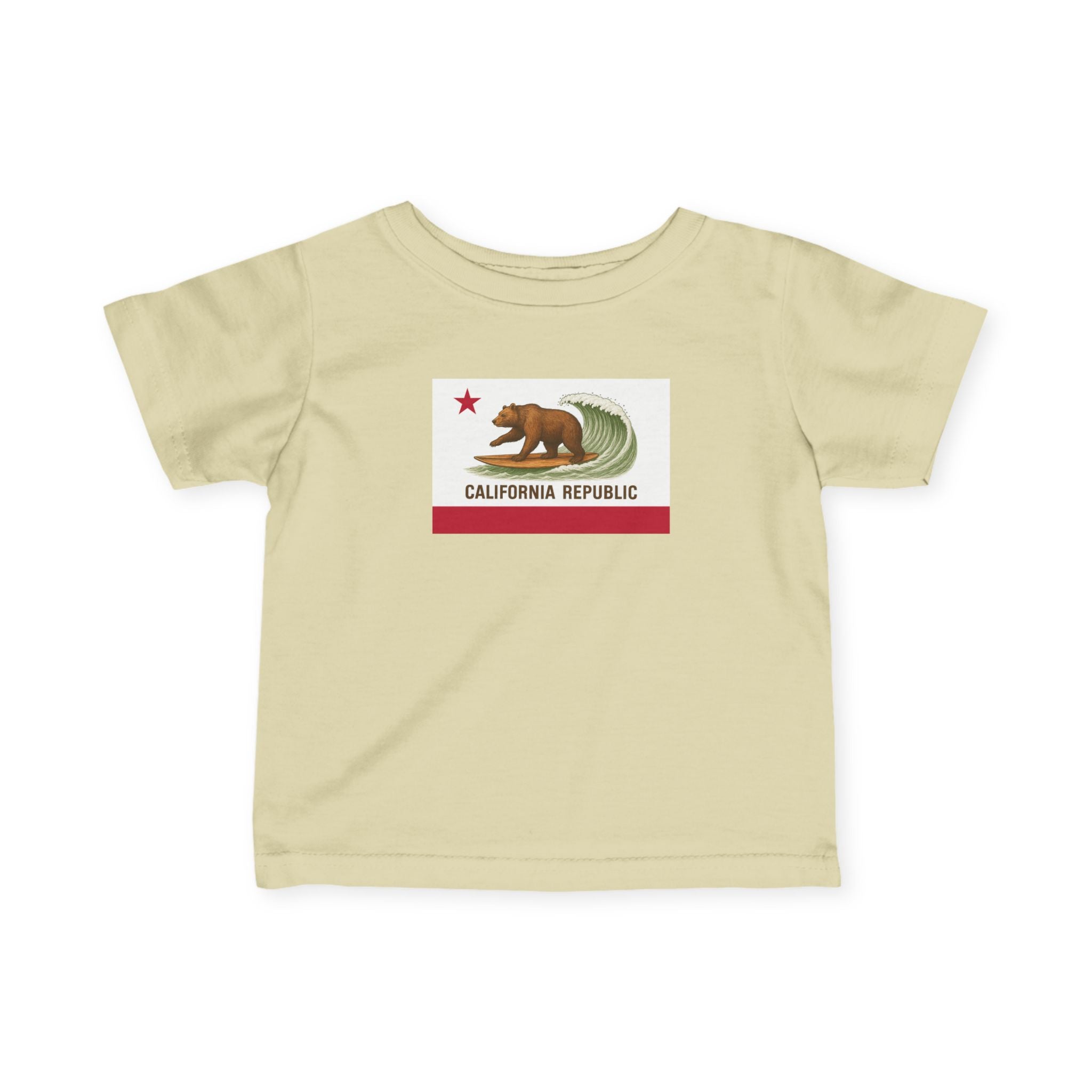 California Surfing Bear Flag - Infant 100% Cotton T-Shirt