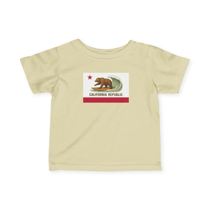 California Surfing Bear Flag - Infant 100% Cotton T-Shirt