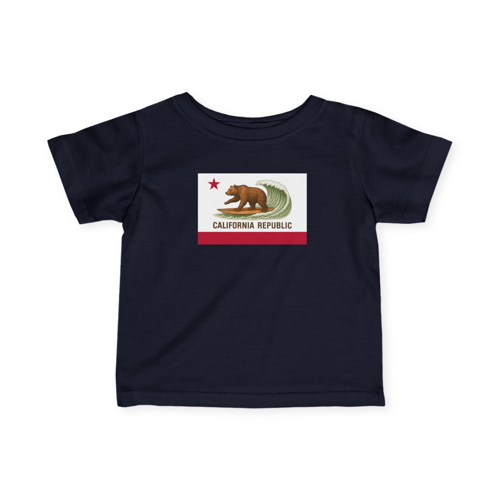 California Surfing Bear Flag - Infant 100% Cotton T-Shirt