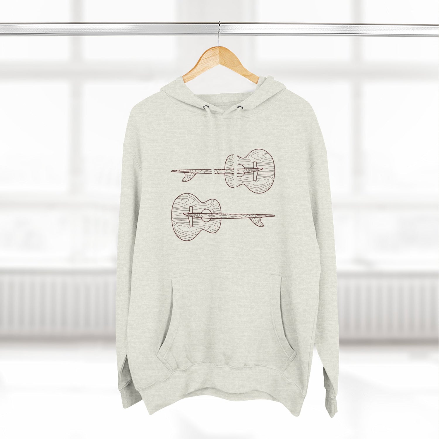 Ventana Santa Cruz Guitar Collab Unisex - Pull-Over Cotton Blend Fleece Hoodie