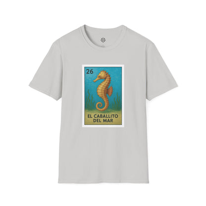 Seahorse Lotería Unisex - Soft Style U.S. Cotton T-Shirt (El Caballito del Mar)