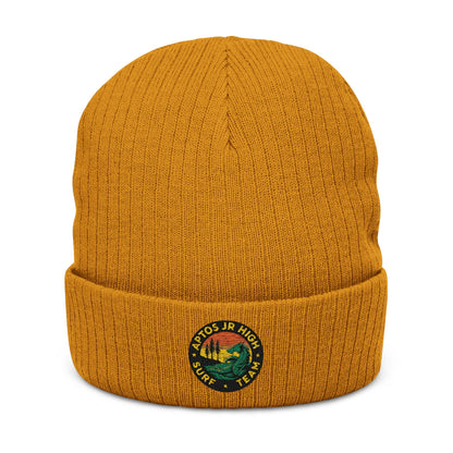 Aptos Junior High Surf Team - Embroidered Unisex Ribbed Knit Beanie with Recycled Polyester