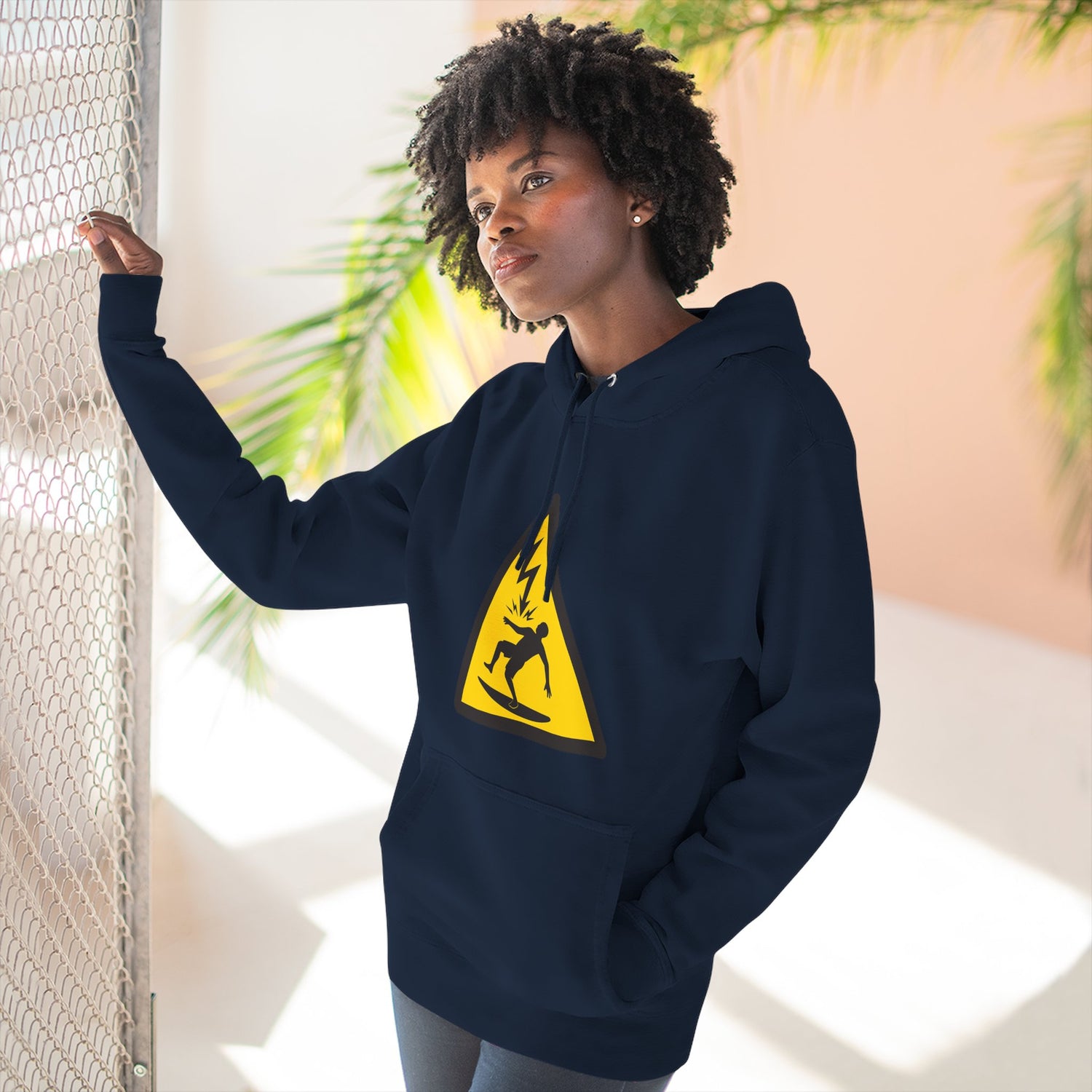 Electric Surfer Unisex - Pull-Over Cotton Blend Fleece Hoodie