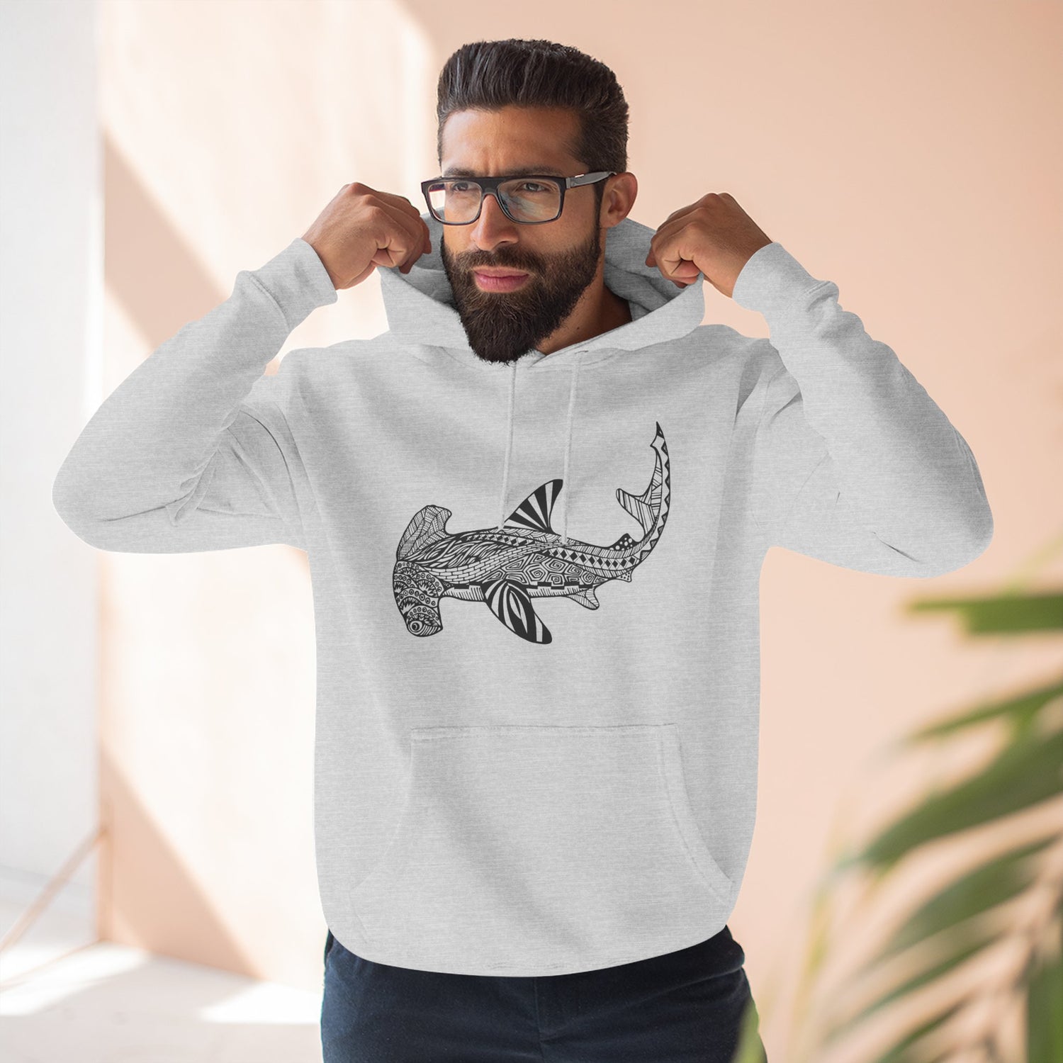 Ventangle Hammerhead Unisex - Pull-Over Cotton Blend Fleece Hoodie