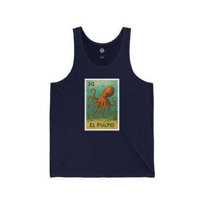 Octopus Lotería - Cotton Jersey Tank Top Unisex (El Pulpo)