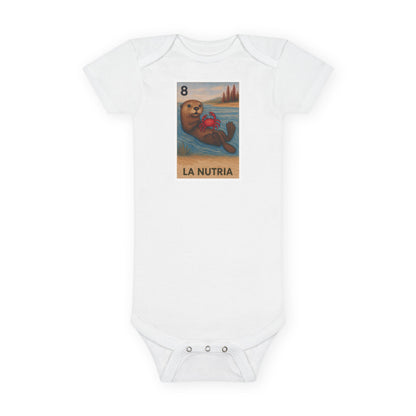 Sea Otter Lotería - Baby Short Sleeve 100% Cotton Onesie (La Nutria)