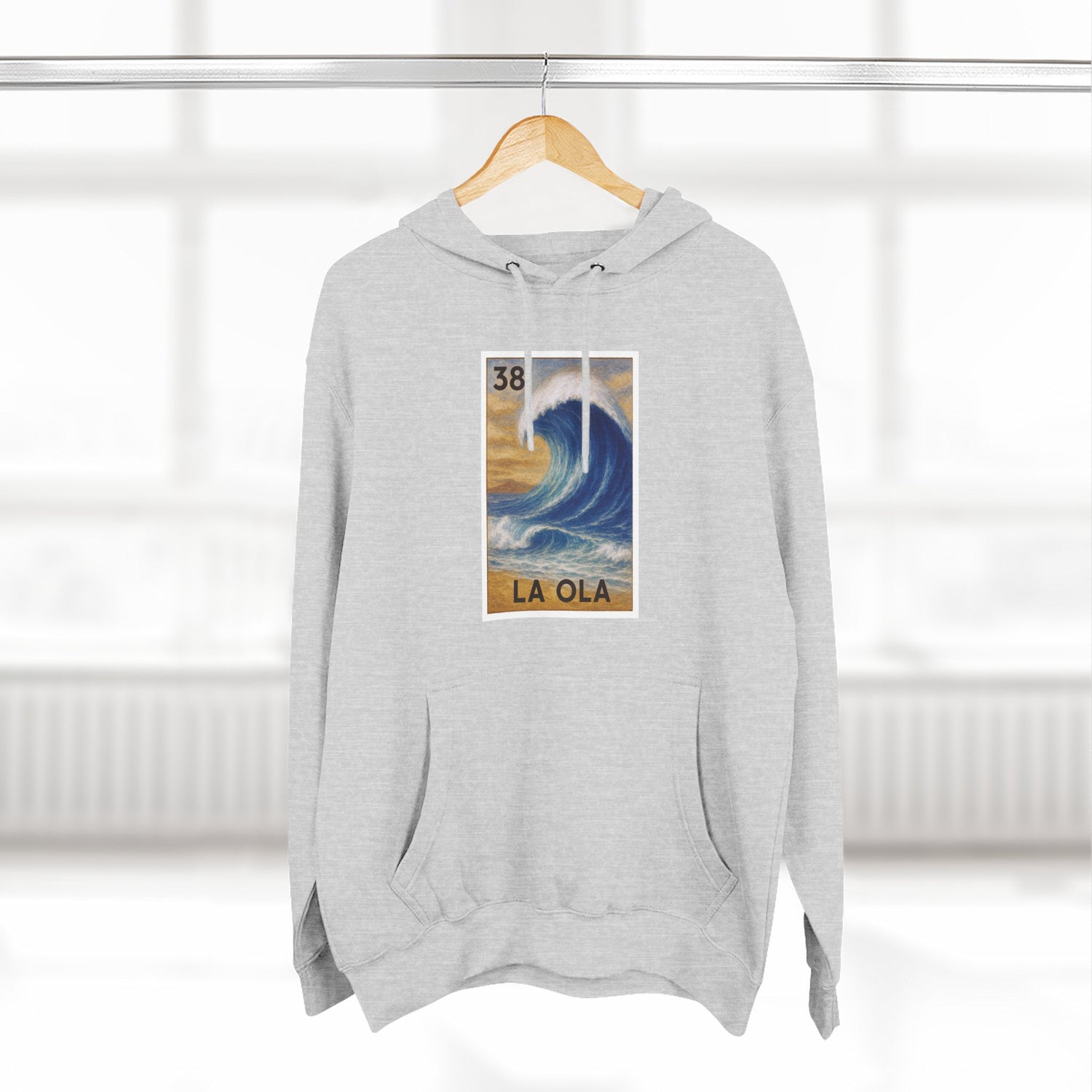 Wave Lotería Unisex - Pull-Over Cotton Blend Fleece Hoodie (La Ola)