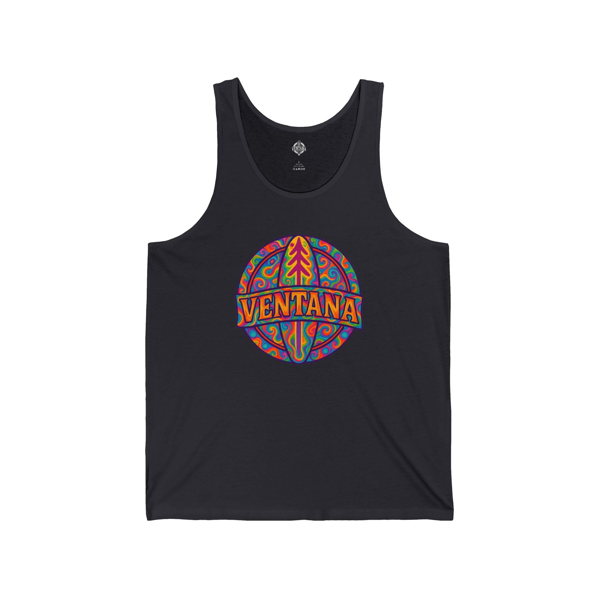Ventana Psychedelic Treefish Logo - Cotton Jersey Tank Top Unisex