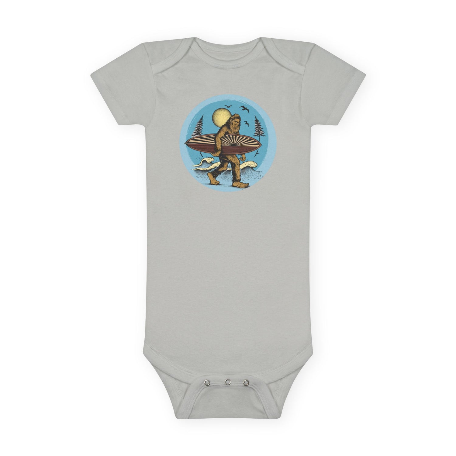 Ventana Surfsquatch by Thiago Bianchini - Baby Short Sleeve 100% Cotton Onesie