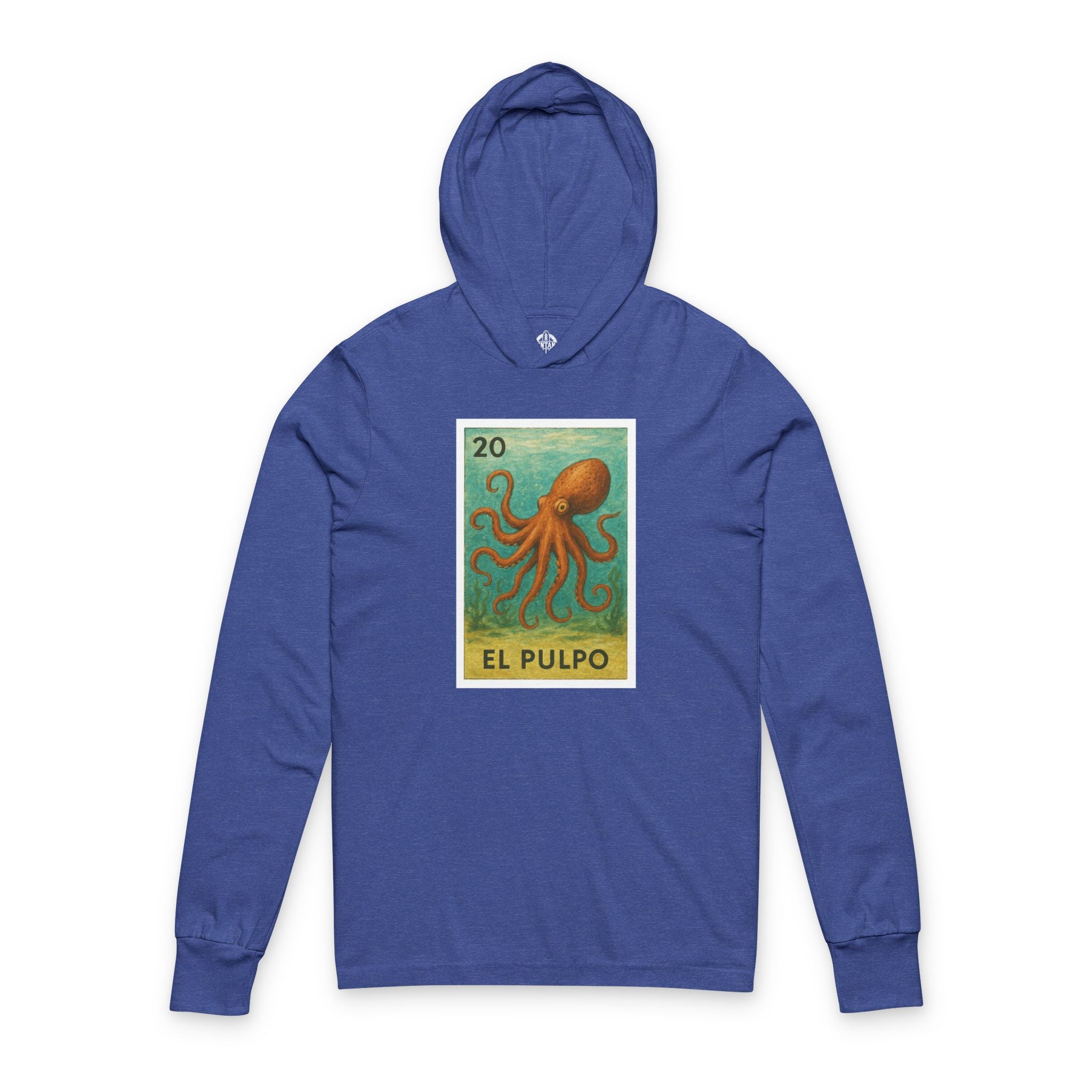 Octopus Lotería Unisex - Cotton Hooded Long Sleeve Hooded T-Shirt (El Pulpo)