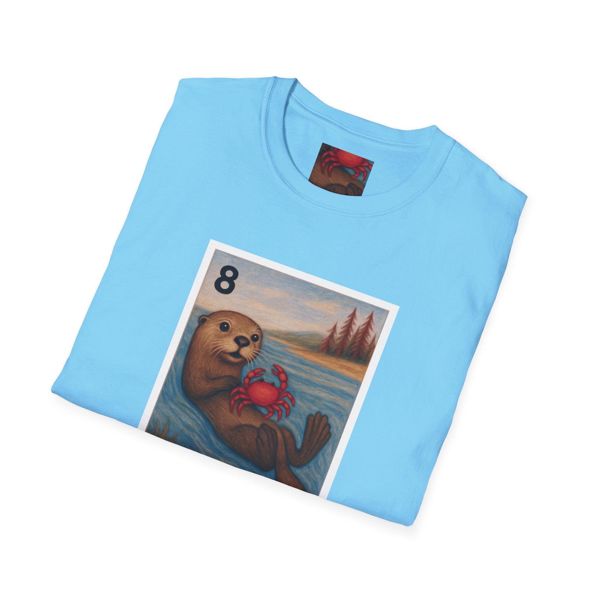 Sea Otter Lotería Unisex - Soft Style U.S. Cotton T-Shirt (La Nutria)
