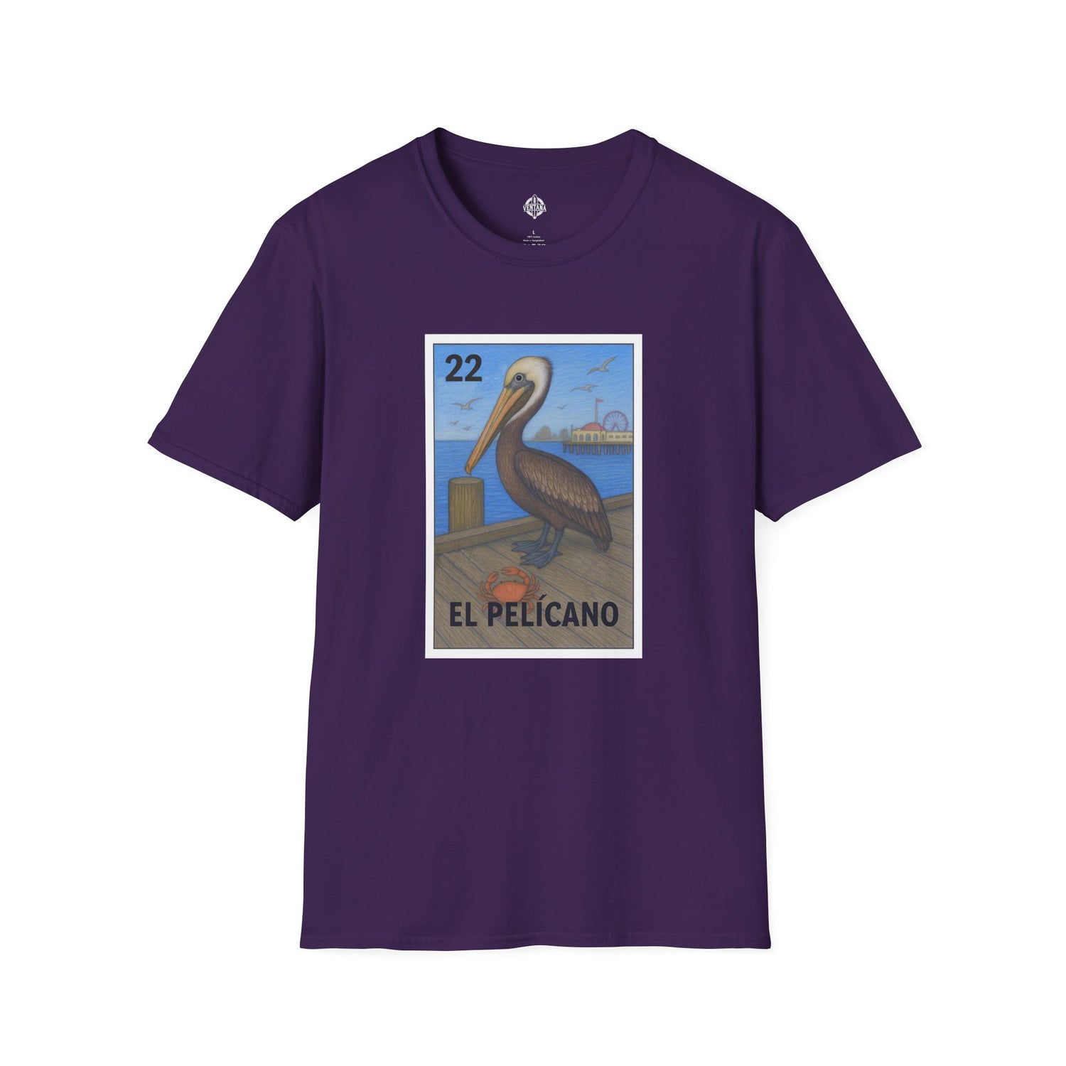 Pelican Lotería Unisex - Soft Style U.S. Cotton T-Shirt (El Pelícano)
