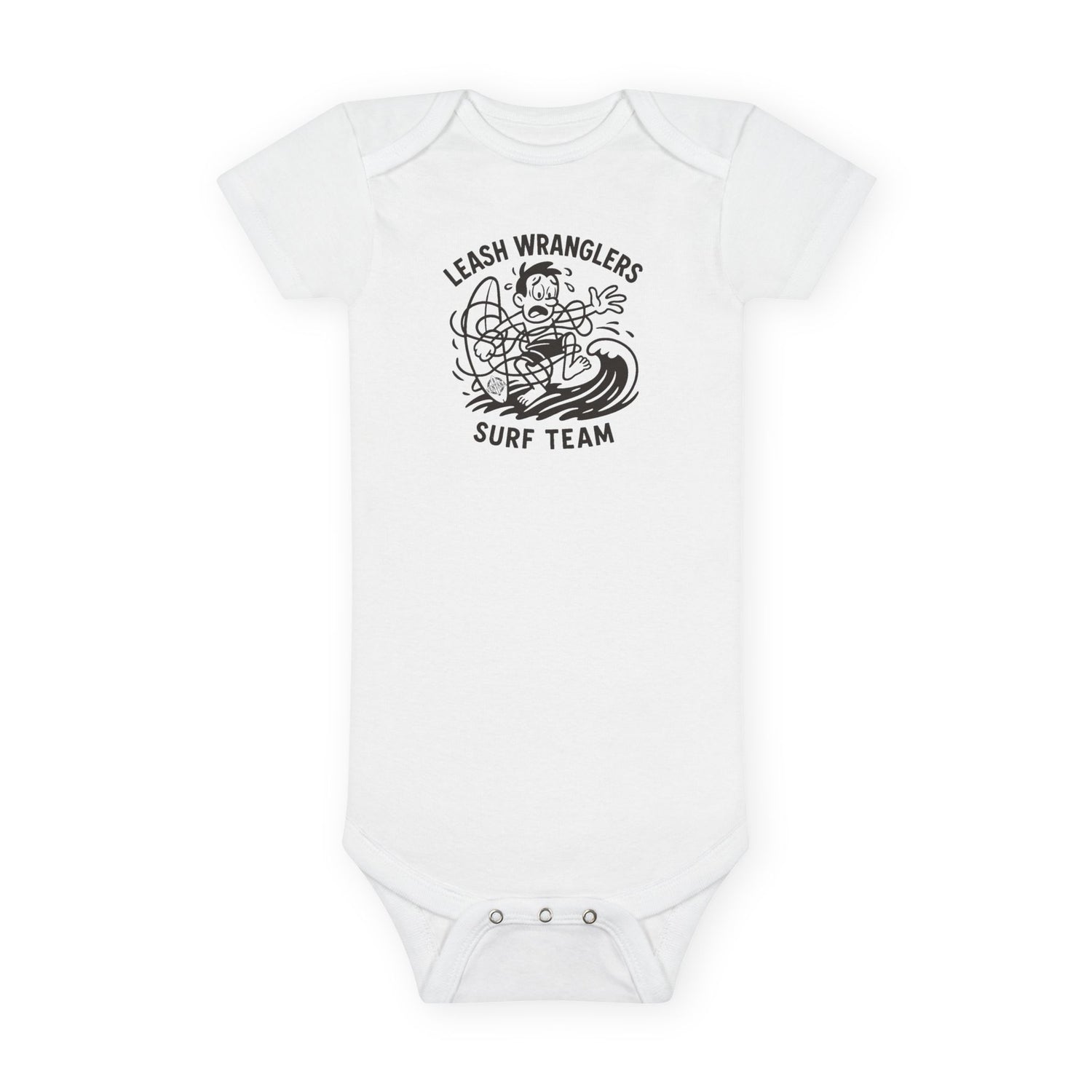 Leash Wranglers Surf Team - Baby Short Sleeve 100% Cotton Onesie