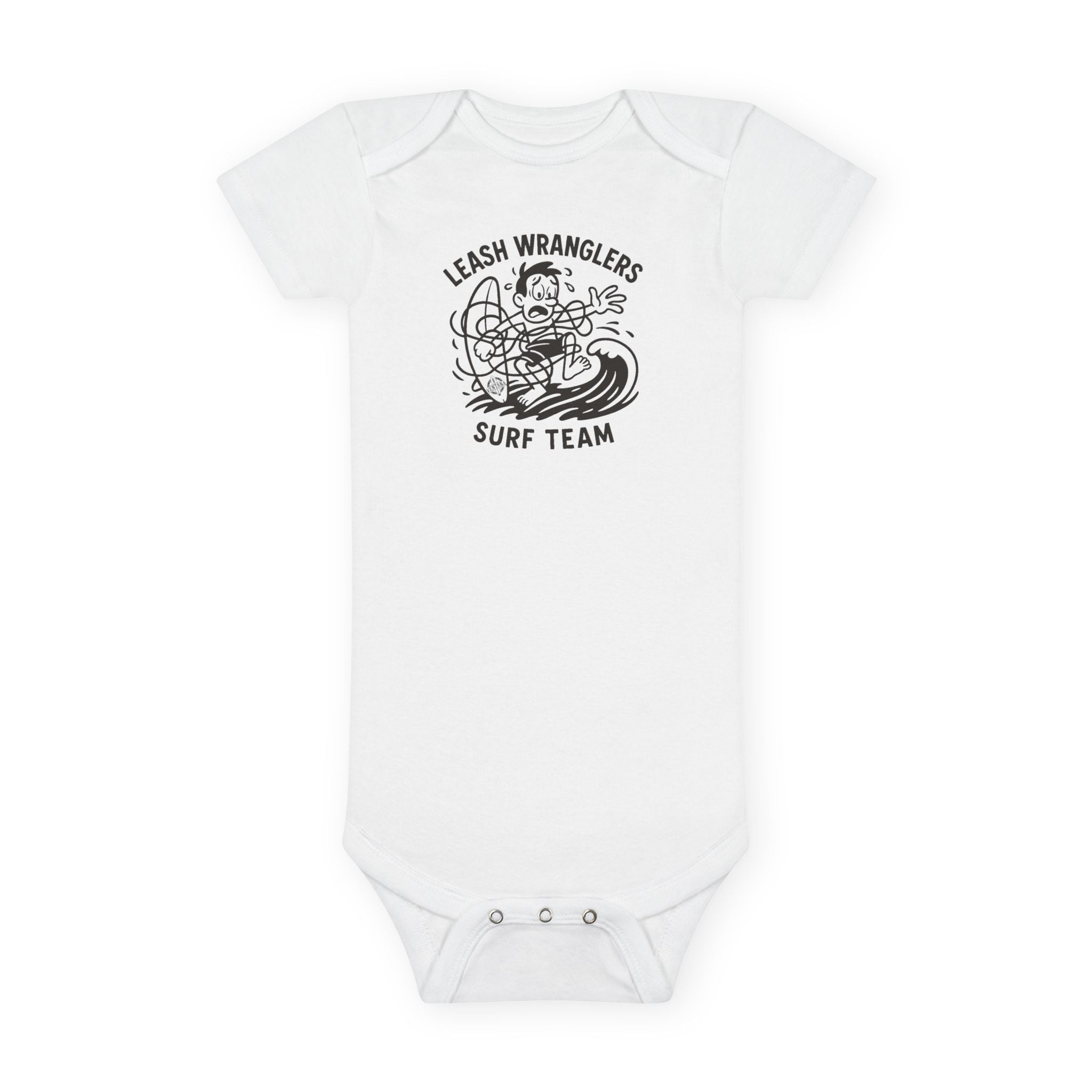 Leash Wranglers Surf Team - Baby Short Sleeve 100% Cotton Onesie