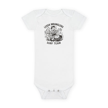 Leash Wranglers Surf Team - Baby Short Sleeve 100% Cotton Onesie