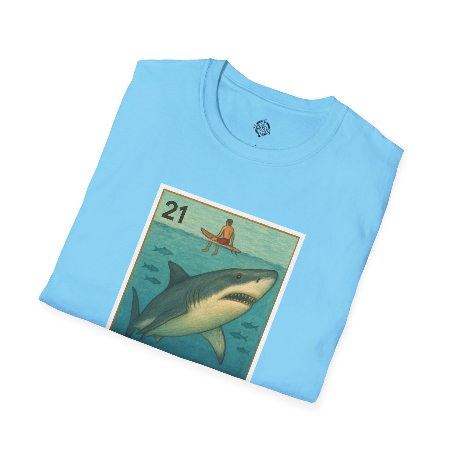 Shark Lotería Unisex - Soft Style U.S. Cotton T-Shirt (El Tiburón)