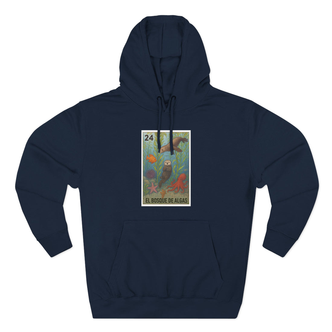 Kelp Forest Lotería Unisex - Pull-Over Cotton Blend Fleece Hoodie (El Bosque de Algas)