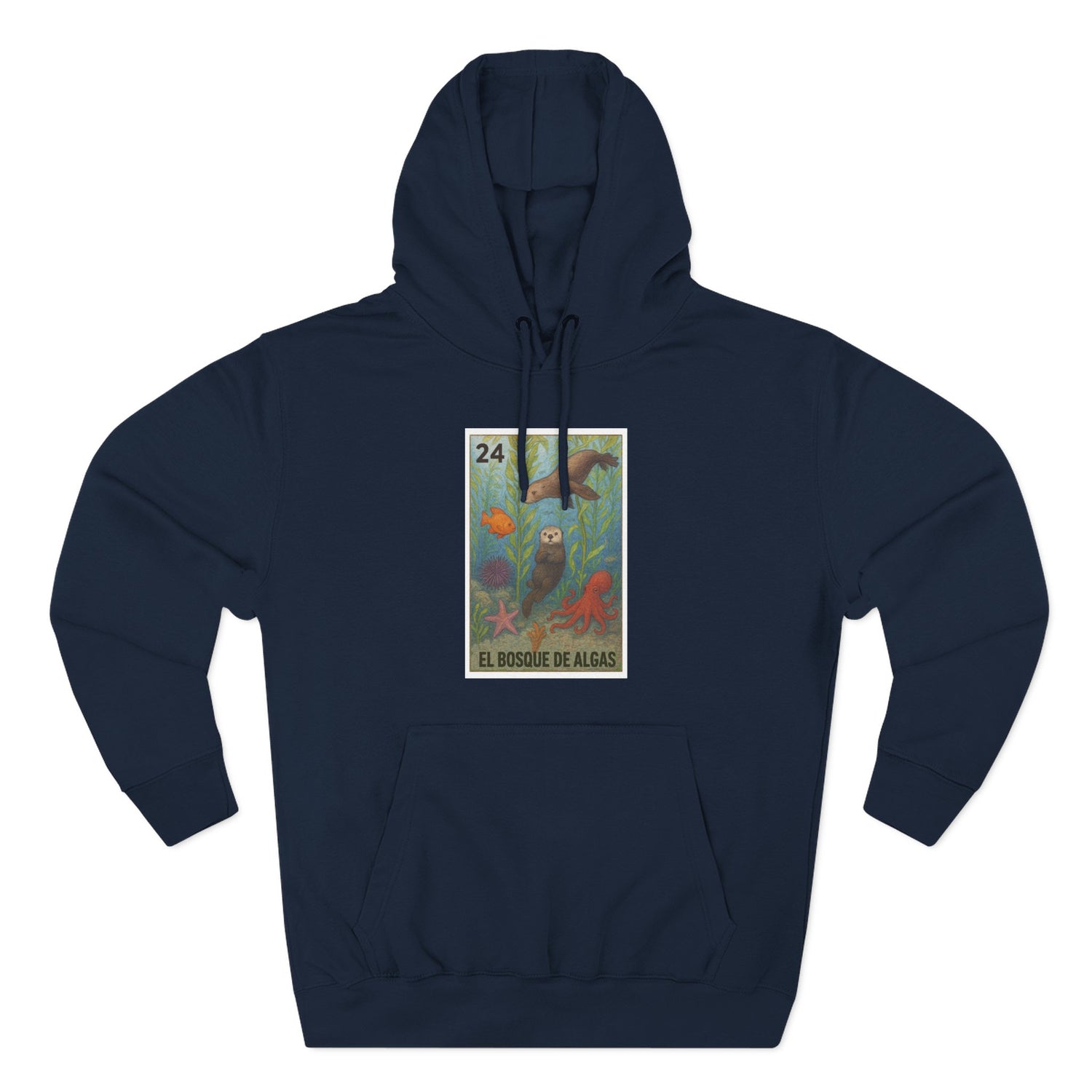 Kelp Forest Lotería Unisex - Pull-Over Cotton Blend Fleece Hoodie (El Bosque de Algas)